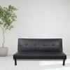 Black Faux Leather Living Room Sofabed