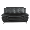 Black Faux leather Loveseat Living Room Sofa