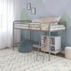 Jett Junior Twin Metal Loft Bed, Silver