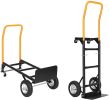 Bosonshop Convertible Hand Truck Dual Purpose 2 Wheel Dolly and 4 Wheel Push Cart with Swivel Wheels 330 Lbs