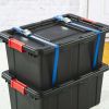 15 Gallon Industrial Tote Plastic; Black; Set of 6