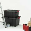 15 Gallon Industrial Tote Plastic; Black; Set of 6