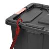 15 Gallon Industrial Tote Plastic; Black; Set of 6