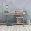 Jett Junior Twin Metal Loft Bed, Silver