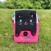 [Black Cat] Embroidered Applique Swingpack Bag Purse / Wallet Bag / Camera Bag (3.9*5.1*1.2)