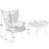 Accent Chair with Ottoman, Living Room Chair and Ottoman Set, Comfy Side Armchair for Bedroom, Creative Splicing Cloth Surface
