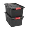 15 Gallon Industrial Tote Plastic; Black; Set of 6