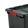 15 Gallon Industrial Tote Plastic; Black; Set of 6