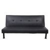 Black Faux Leather Living Room Sofabed