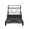 Twin Size Metal Car Bed with Four Wheels, Guardrails and X-Shaped Frame Shelf, Black(Old SKU: MF297599AAB)