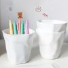 1pc Simple Style Multifunctional White Pen Holder Stationery Office Pen Holder Desktop Storage