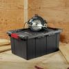 15 Gallon Industrial Tote Plastic; Black; Set of 6
