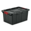 15 Gallon Industrial Tote Plastic; Black; Set of 6