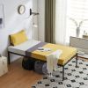 190.5*96.5*45.7cm Bed Height 18'' Simple Basic Iron Bed Frame Iron Bed Black
