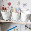 1pc Simple Style Multifunctional White Pen Holder Stationery Office Pen Holder Desktop Storage