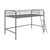 Jett Junior Twin Metal Loft Bed, Silver