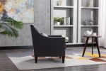 accent armchair living room chair with nailheads and solid wood legs Charcoal linen