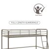 Jett Junior Twin Metal Loft Bed, Silver