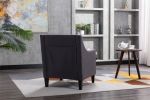 accent armchair living room chair with nailheads and solid wood legs Charcoal linen