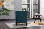 accent armchair living room chair with nailheads and solid wood legs Teal linen