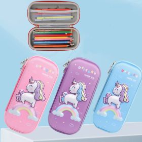 Cartoon EVA Pencil Case 3D Anti-fall Pencil Bag (Style: Unicorn - Purple)