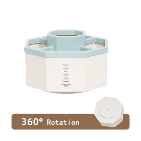 360° Rotating Pen Holder Desk Accessories Large Capacity Pencil Storage Box Desktop Organizer School Office Stationery (Color: Blue)