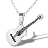 Music Guitar Pendant Men's and Women's Titanium Steel Necklace