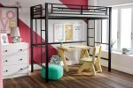 Brittain Twin Metal Loft Bed, Black
