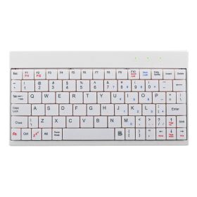 80 Keys Wired Keyboard Mini USB Connector Keyboard Portable Durable Keyboard with Carry Bag (Color: White)