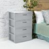 4 Drawer Wide Weave Tower Decoration Storage Cabinet