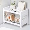 1pc Double Layer Finishing Rack College Student Dormitory Small Shelf Desktop Stationery Mini Storage Storage Rack Divider