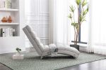 Linen Chaise Lounge Indoor Chair; Modern Long Lounger for Office or Living Room