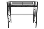 Brittain Twin Metal Loft Bed, Black