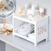 1pc Double Layer Finishing Rack College Student Dormitory Small Shelf Desktop Stationery Mini Storage Storage Rack Divider