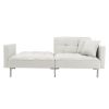 Linen Upholstered Modern Convertible Folding Futon Sofa Bed for Compact Living Space; Apartment; Dorm