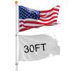 30 ft Al Flag Pole w/ US Flag and Ball