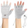 USB Wool Heated Gloves Mitten Half Fingerless Glove Electric Heated Gloves