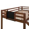 Twin size Loft Bed Wood Bed with Slide, Stair and Chalkboard
