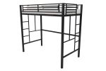 Brittain Twin Metal Loft Bed, Black