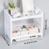 1pc Double Layer Finishing Rack College Student Dormitory Small Shelf Desktop Stationery Mini Storage Storage Rack Divider