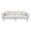 Linen Upholstered Modern Convertible Folding Futon Sofa Bed for Compact Living Space; Apartment; Dorm