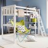 Kane Twin Loft Bed, White
