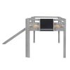 Twin size Loft Bed Wood Bed with Slide, Stair and Chalkboard